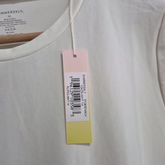 Summersalt NWT Waterside Ruffle Rash Guard Cream Size 14 - Picture 4 of 6